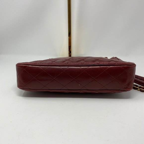 Authentic Chanel Shoulder Bag Bordeaux Lamb Skin - Picture 6 of 16